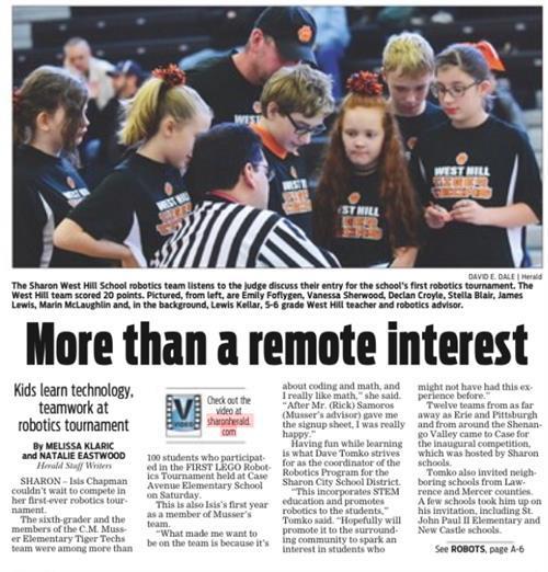 Sharon Hosts Inaugural Robotics Tournament for Region