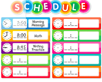 Daily Schedule to follow while students are home